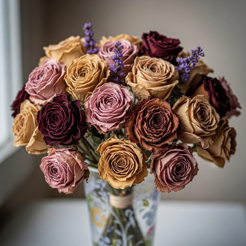 Colored dried roses by Flower Bar Cebu