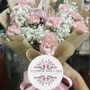 Pink Carnation and Lily Bouquet
