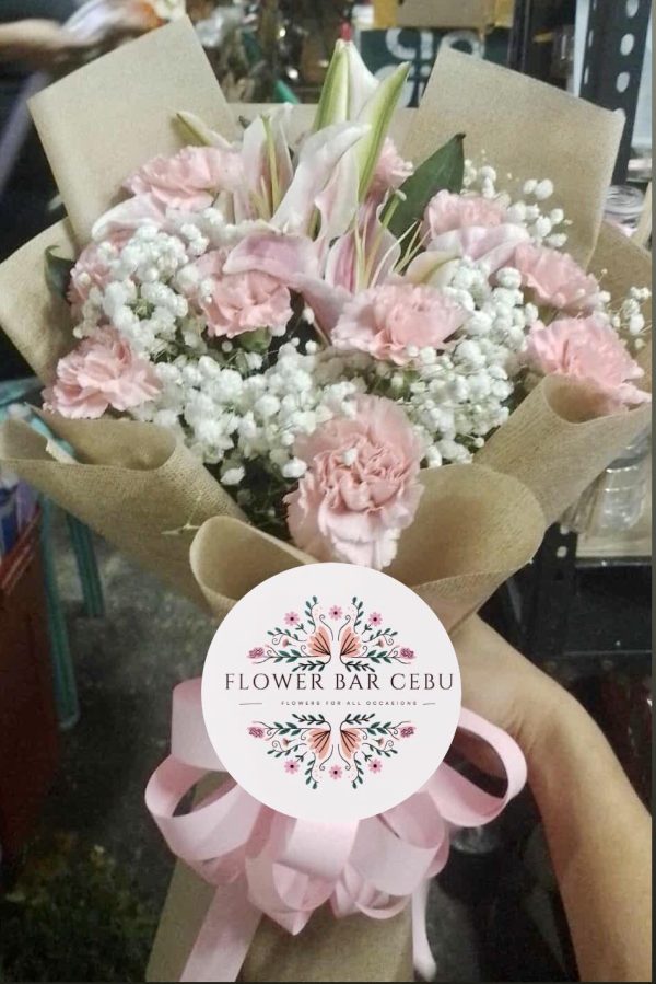 Pink Carnation and Lily Bouquet