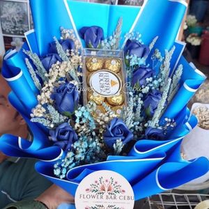 Dried Blue & Ferrero Bouquet