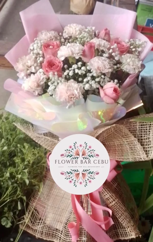 Pink Rose and Carnation Bouquet