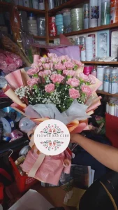 Pink Carnation Flower Bouquet by Flower Bar Cebu