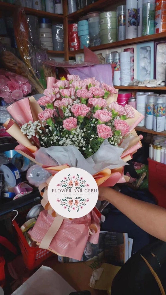 Pink Carnation Flower Bouquet by Flower Bar Cebu