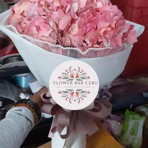 Lush Pink Hydrangea Bouquet with Pearl Accent