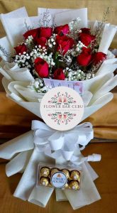 Classic Crimson Roses with Chocolates Wrap