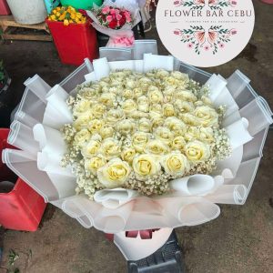 Five Dozen Cream White Rose Bouquet